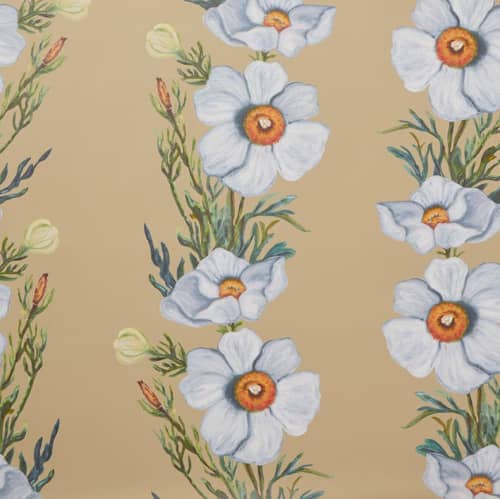 Ojai Matilija Straw Wallpaper | Wall Treatments by Stevie Howell