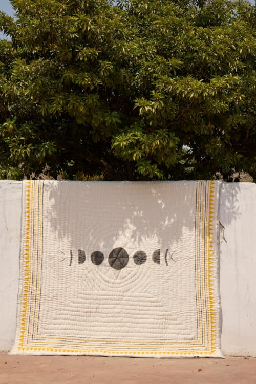 New Moon Quilt | Linens & Bedding by CQC LA. Item composed of cotton