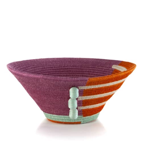 fret large basket magenta | Storage Basket in Storage by Charlie Sprout. Item composed of fiber