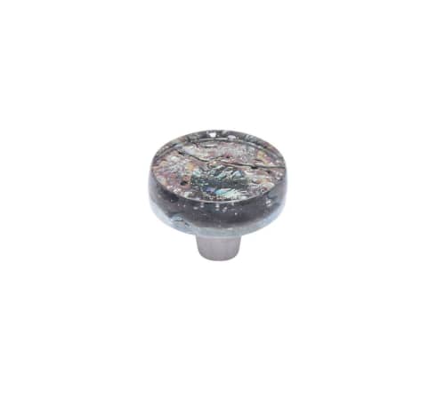 Pearl Shadow Grey Circle Knob | Hardware by Windborne Studios. Item composed of glass