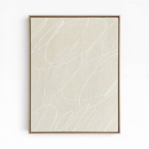Gestural Marks in Linen by DSCVR Art Framed Canvas Wall Art | Prints in Paintings by ArtCollectiv