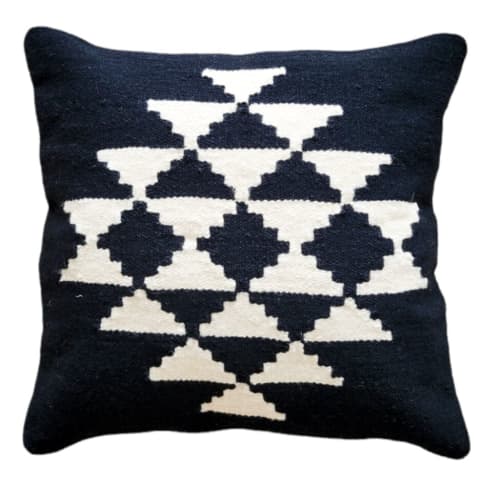 Black Mira Handwoven Decorative Throw Pillow Cover | Cushion in Pillows by Mumo Toronto. Item made of cotton