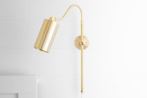 Plug-in Lighting - Bedside Sconce - Model No. 1132 | Sconces by Peared Creation. Item made of brass