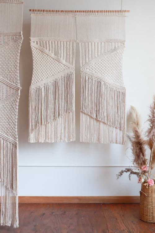 The Right Direction Hanging Panels | Macrame Wall Hanging in Wall Hangings by Modern Macramé by Emily Katz. Item composed of cotton