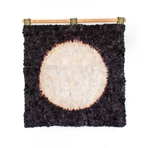 Madagascar Silk Harvest Moon Wall Hanging | Tapestry in Wall Hangings by Tanana Madagascar. Item composed of fabric
