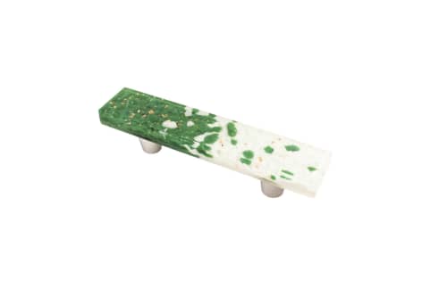 Pebble Gold Fleck Olive 3” CC Pull | Hardware by Windborne Studios. Item composed of stone and glass