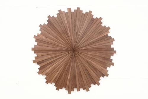 Starburst Black Walnut: wood wall art | Wall Sculpture in Wall Hangings by Craig Forget. Item composed of walnut in mid century modern or contemporary style