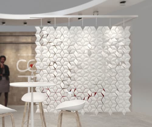 Facet hanging room divider 238 x 226cm | Decorative Objects by Bloomming, Bas van Leeuwen & Mireille Meijs. Item composed of steel