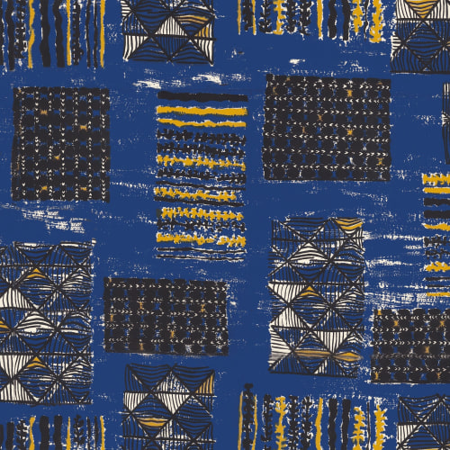 Tapas Temptations - Blue | Wallpaper in Wall Treatments by Brenda Houston. Item made of linen