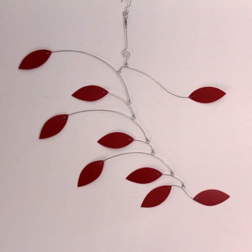 Mobile Red for Low Ceilings USA - Kinetic Mobile Sculpture | Wall Sculpture in Wall Hangings by Skysetter Designs. Item composed of metal compatible with modern style