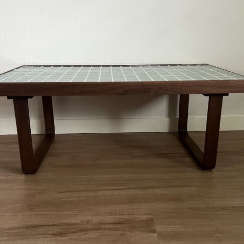 Tile-Top-Coffee Table — Solid Black Walnut-ceramic tile | Tables by Warnkestudio
