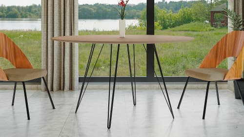 Williams Table / Maple / Round | Dining Table in Tables by Tronk Design. Item made of wood with metal