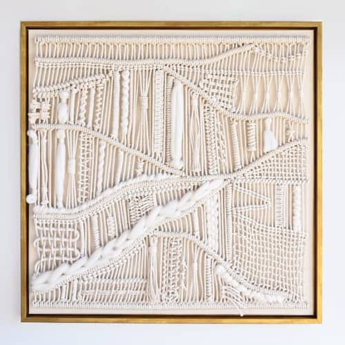 Framed Fiber Artwork - LUNA | Wall Hangings by Rianne Aarts / Teddy and Wool Studio