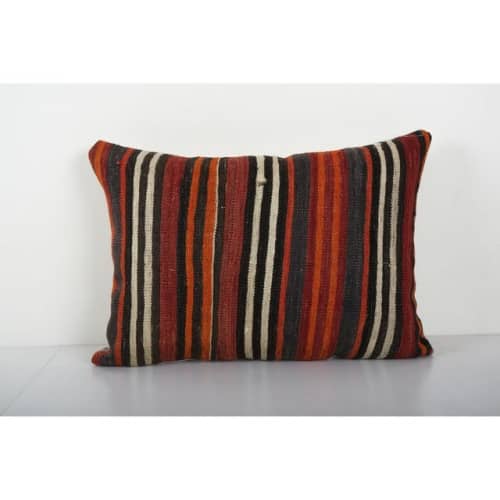 Striped Turkish Kilim Pillow Cover, Bohemian Wool Pillow, Tr | Cushion in Pillows by Vintage Pillows Store