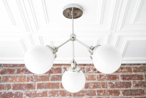 Globe Lights - Modern Ceiling Lamp - Model No. 9174 | Chandeliers by Peared Creation. Item composed of brass and glass
