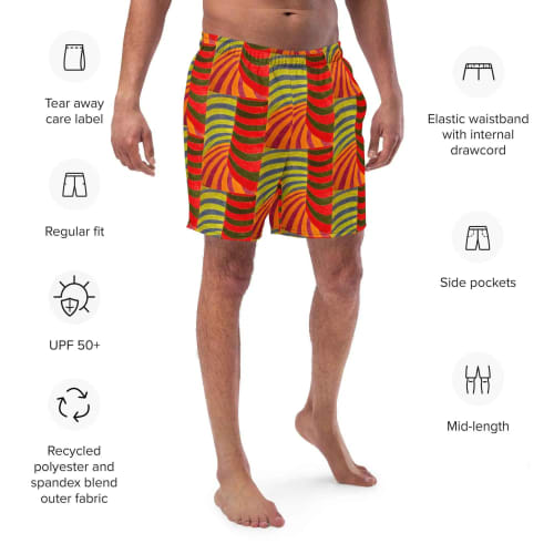 Men's Trunks - No Brake Zone - Geometric Op Art Motion Art | Work by Eman's Gallery