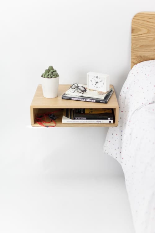 Floating Wood Nightstand | Storage by Manuel Barrera Habitables. Item composed of wood in scandinavian style