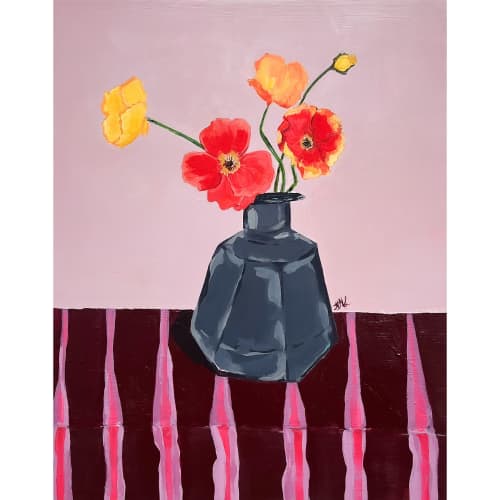Obsidian Vase | Oil And Acrylic Painting in Paintings by Nicole Simms