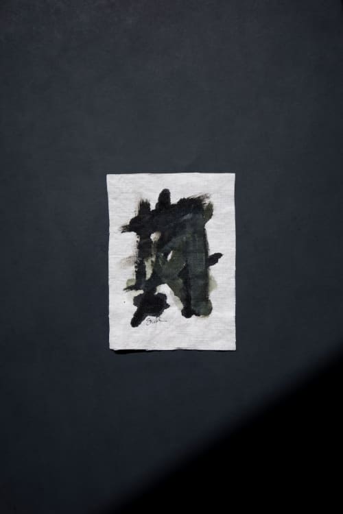 5" x 7" | Summer 2022 .06 | Oil And Acrylic Painting in Paintings by Double Kick | Sara Kraus. Item composed of linen in minimalism or contemporary style