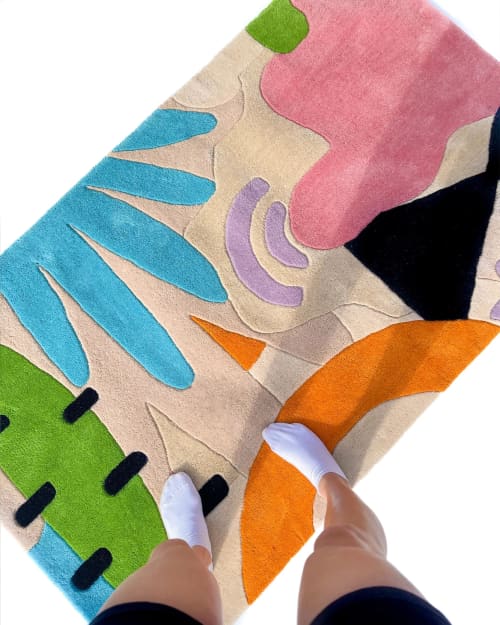 Tropical Paradise Hand Tufted Rug | Small Rug in Rugs by Jubi Rugs. Item made of wool with fiber