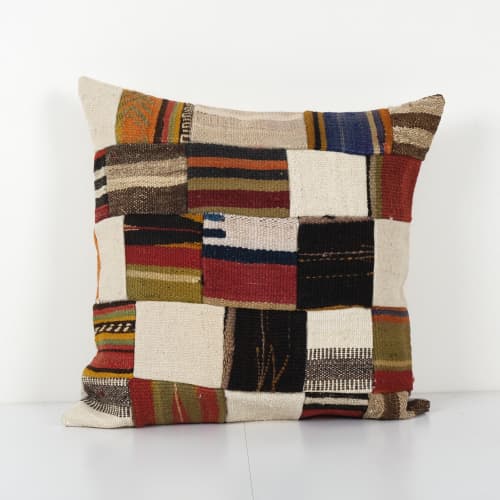 Hand Embroidery Turkish Abstract Cushion Cover, Kurdish Rug | Pillows by Vintage Pillows Store