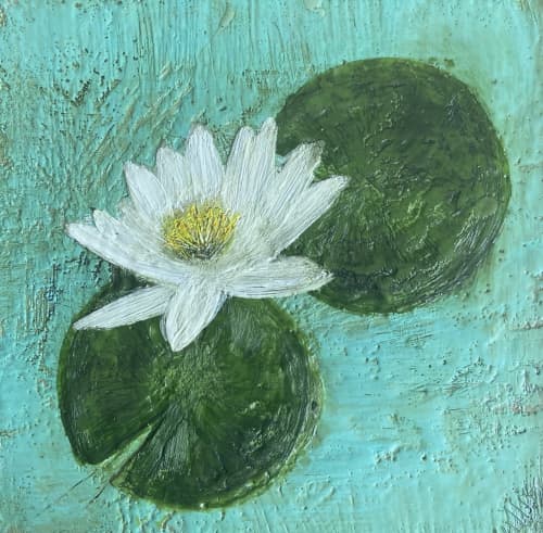 Floating Gift | Mixed Media in Paintings by Susan Wallis. Item in contemporary or modern style