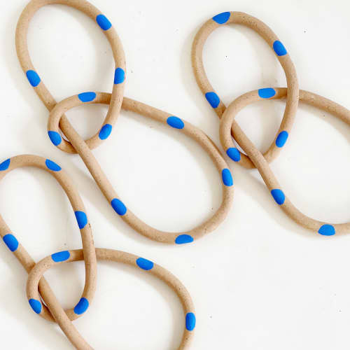 Clay Object 01 - blue polka dot Loop | Sculptures by OBJECT-MATTER / O-M ceramics