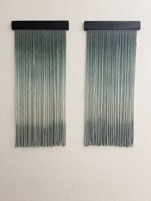 Set of Deep Waters Dip Dye Wall Hangings | Wall Sculpture in Wall Hangings by Mpwovenn Fiber Art by Mindy Pantuso
