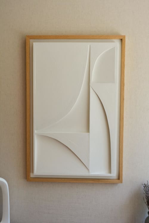 No. 115 Japandi Plaster Wall Relief - Scandinavian Neutral Decor | Decorative Objects by Joseph Aurelius