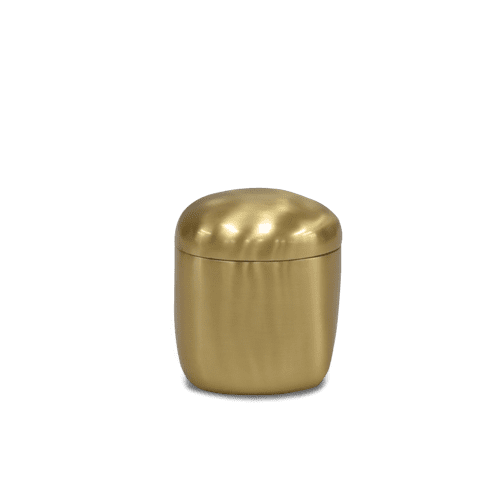 Cuadrado Lidded Box In Brushed Brass | Decorative Box in Decorative Objects by Tina Frey. Item made of brass