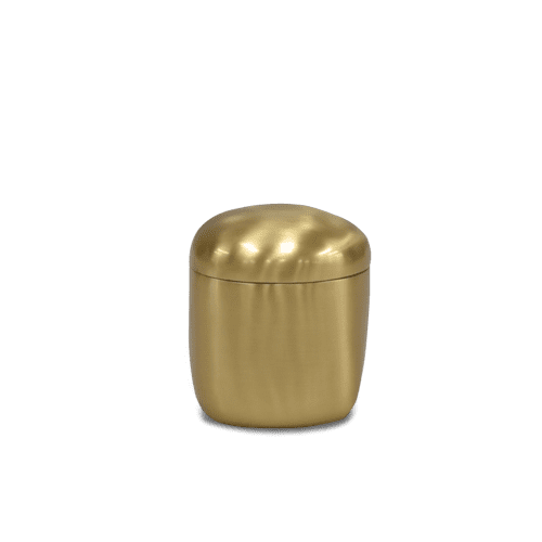 Cuadrado Lidded Box In Brushed Brass by Tina Frey Wescover Decorative