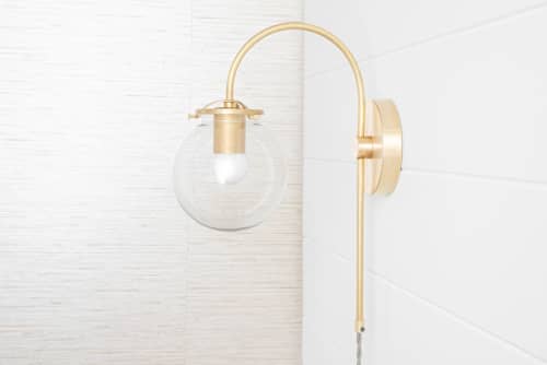 Plug In Sconce - Wall Sconce - Model No. 6879 | Sconces by Peared Creation. Item made of brass