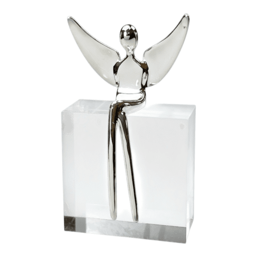Angel figure in Gloss Silver | Sculptures by YENNY COCQ
