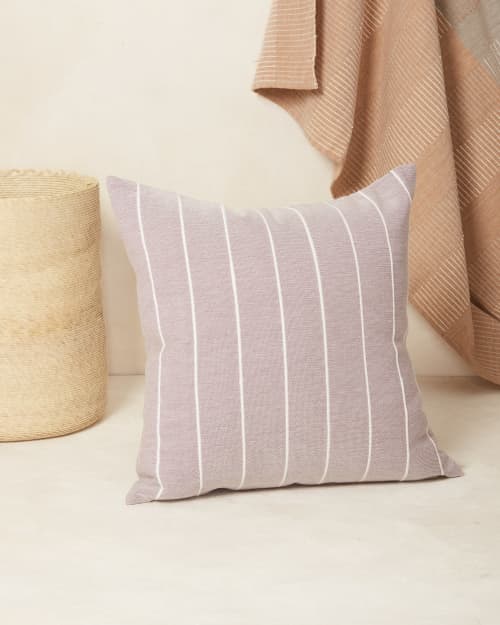 Recycled Stripe Lumbar Pillow - Lilac | Pillows by MINNA