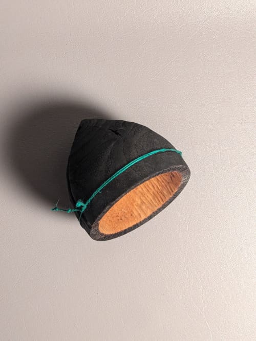 Green Cord Vessel | Ornament in Decorative Objects by Wood Alchemist Studio. Item made of wood