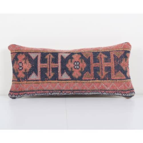Muted Carpet Rug Pillow, Vintage Pastel Ethnic Turkish Yasti | Cushion in Pillows by Vintage Pillows Store