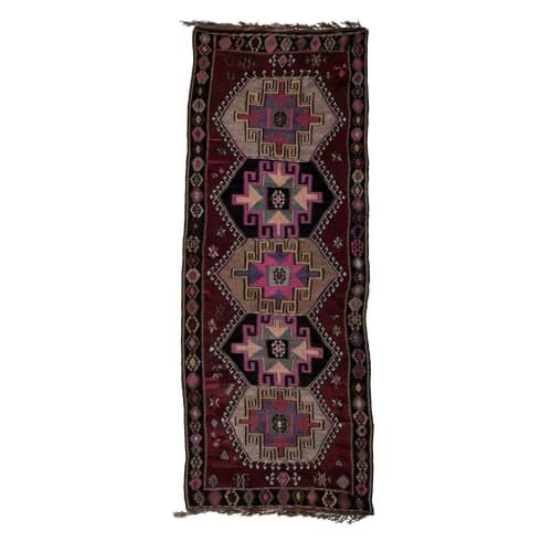 Vintage Oversize Turkish Kars Kilim Rug - Organic Hallway | Runner Rug in Rugs by Vintage Pillows Store. Item composed of cotton