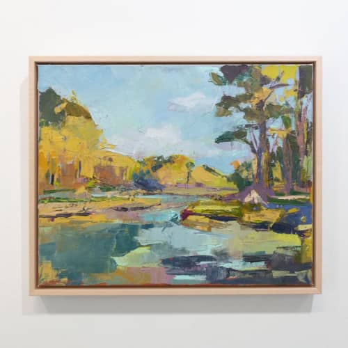 Estuary | Oil And Acrylic Painting in Paintings by Sorelle Gallery. Item composed of wood and canvas