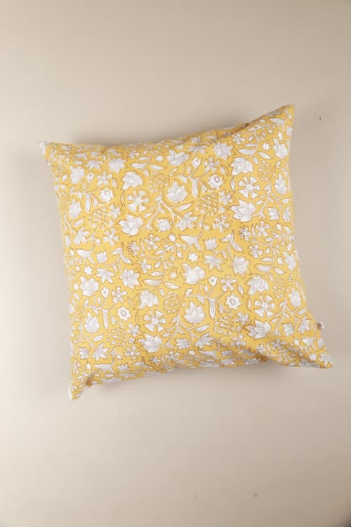 Yellow Blossom Pillow | Pillows by Ninéh