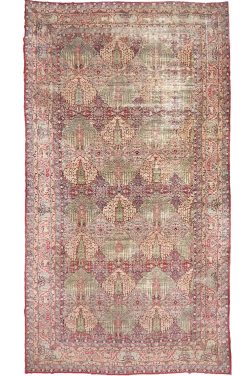 SENSATIONAL PALATIAL Antique Kerman Lavar | Area Rug in Rugs by The Loom House. Item composed of cotton and fiber
