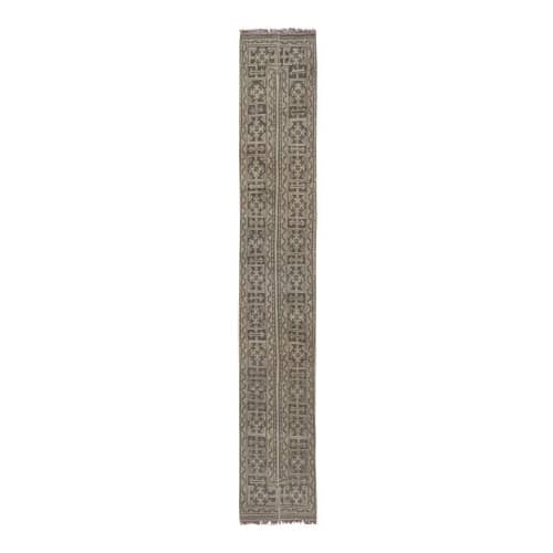 Vintage Turkish Oushak Handmade Wool Brown Runner - Designer | Runner Rug in Rugs by Vintage Pillows Store. Item made of wool with fiber