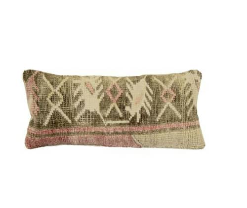 Vintage Turkish Oushak Rug Pillow Cover, Handmade Brown | Cushion in Pillows by Vintage Pillows Store