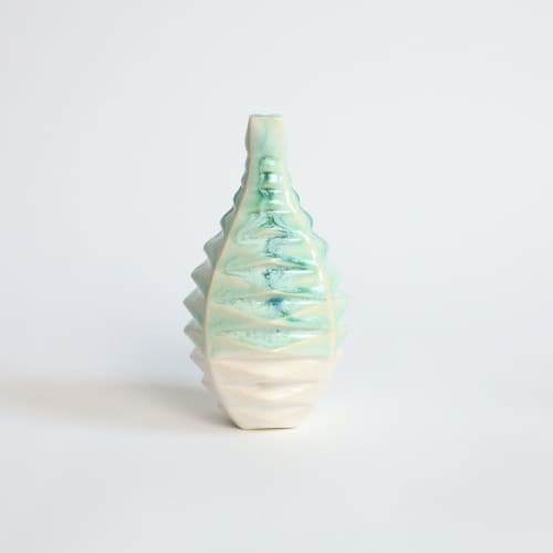 Square in Jade | Vase in Vases & Vessels by by Alejandra Design. Item composed of ceramic