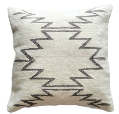 Neutral Cleo Handwoven Decorative Throw Pillow Cover | Cushion in Pillows by Mumo Toronto. Item composed of fabric