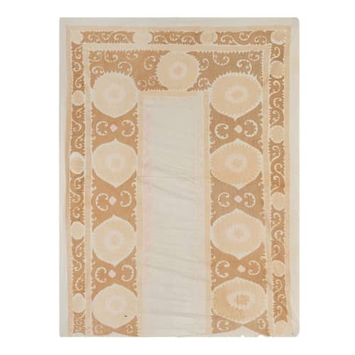 Early 20th Century Samarkand Suzani from Uzbekistan, Pastel | Tablecloth in Linens & Bedding by Vintage Pillows Store