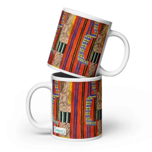 Coffee Mug - Palestine's Resilience - Folk Abstract Art | Work by Eman's Gallery
