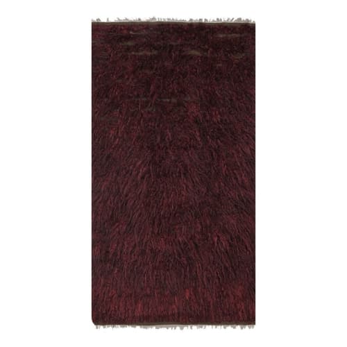 Hand Woven Soft Mohair Wool Long Pile Tulu Carpet | Area Rug in Rugs by Vintage Pillows Store. Item composed of wool