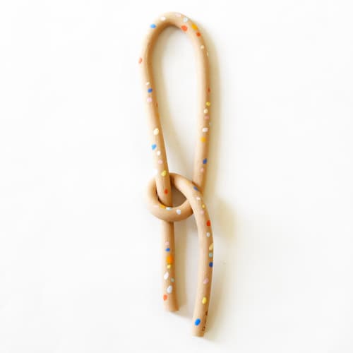 Clay Object 30- Long Sprinkles on Speckles Knot | Sculptures by OBJECT-MATTER / O-M ceramics