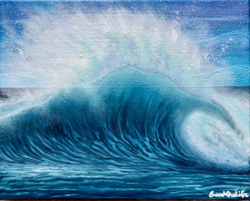 Eternal Heart – Contemporary Ocean Wave Oil Painting | Work by Eman's Gallery