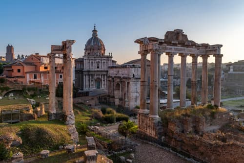 Roman Ruins, Rome, Italy In The Morning Sunlight | Photography by Richard Silver Photo. Item composed of paper